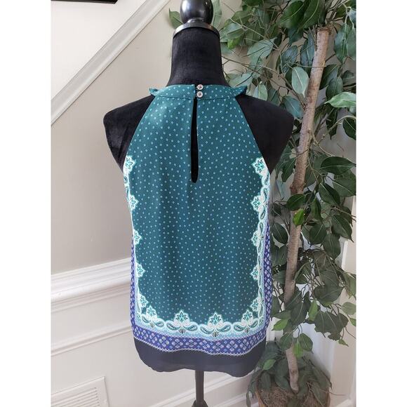 LOFT Bandana Boho Tank Top Women's XS Multi Paisley Print Sleeveless Halter Neck - Picture 4 of 11